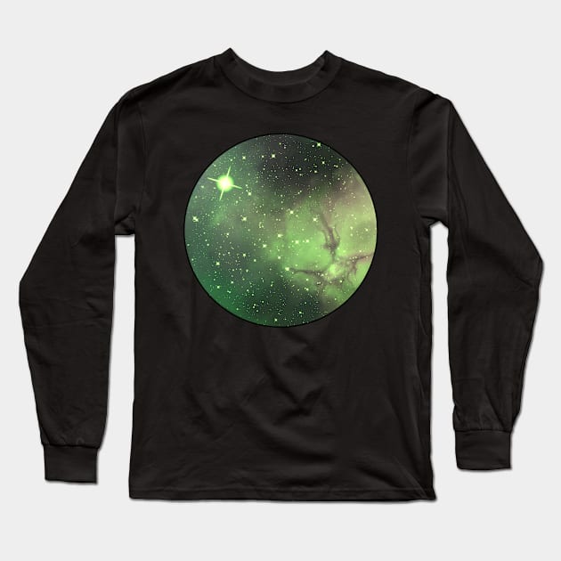 Galaxy Circle (Green) Long Sleeve T-Shirt by AuPrinceAna